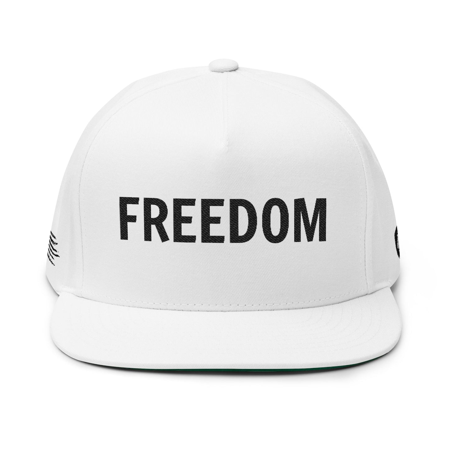 Freedom Flat Bill Cap | Statement Hat | Unisex Cap | Gift for Friends | Casual Wear | Custom Embroidery