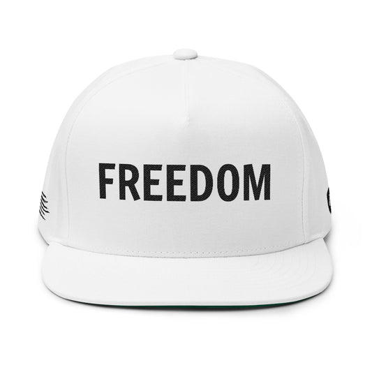 Freedom Flat Bill Cap | Statement Hat | Unisex Cap | Gift for Friends | Casual Wear | Custom Embroidery