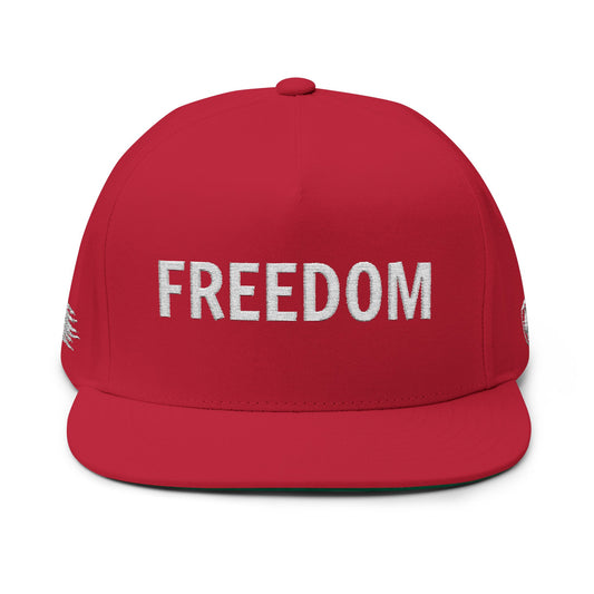 Freedom Embroidered Flat Bill Cap - Trendy Snapback for Music Lovers, Casual Style, Gift for Fans, Unique Accessories, Streetwear