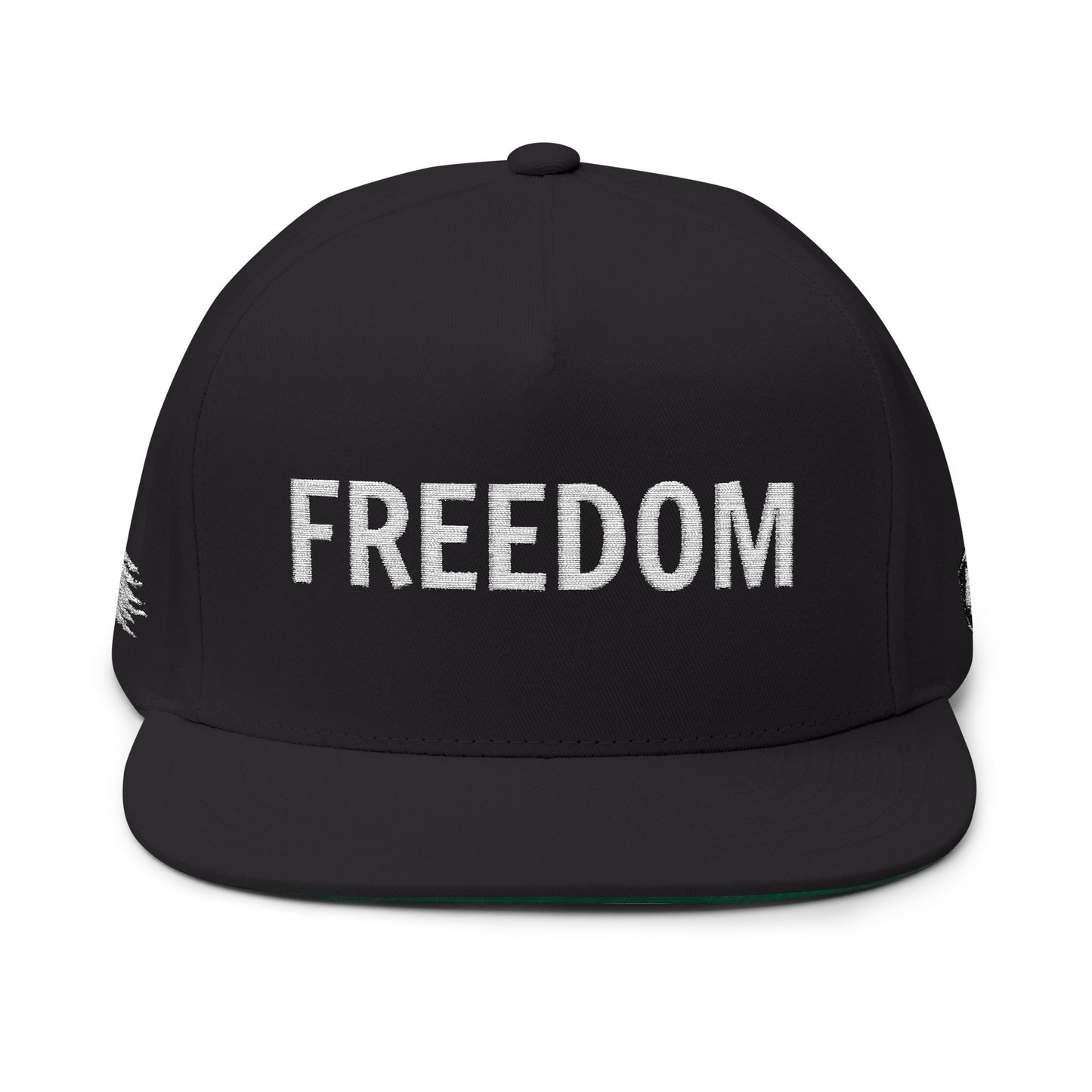 Freedom Embroidered Flat Bill Cap | Stylish Snapback, Urban Fashion, Gift for Him/Her, Outdoor Adventures, Daily Wear