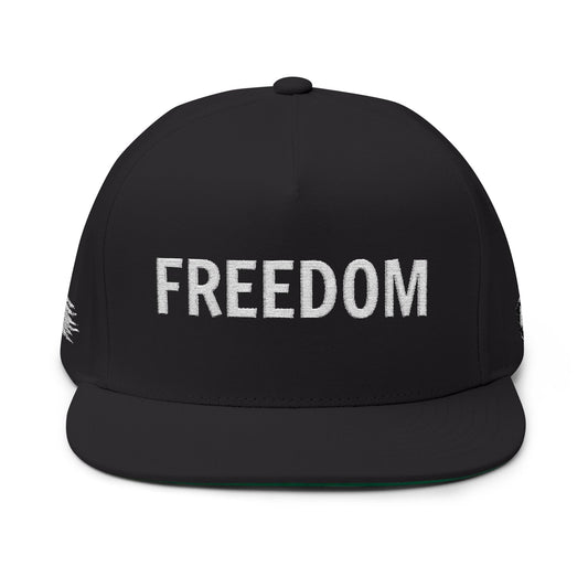 Freedom Embroidered Flat Bill Cap | Stylish Snapback, Urban Fashion, Gift for Him/Her, Outdoor Adventures, Daily Wear
